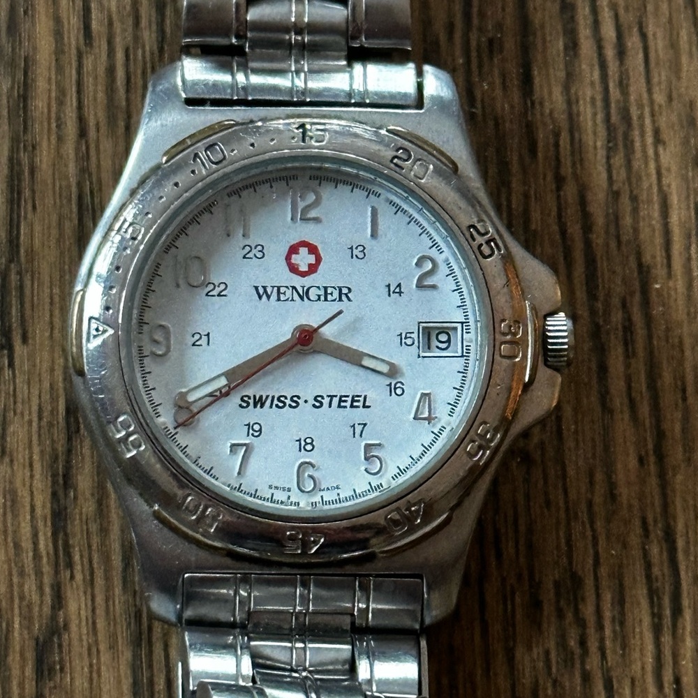 Men’s Wenger Steel Swiss Steel Watch with White Dial